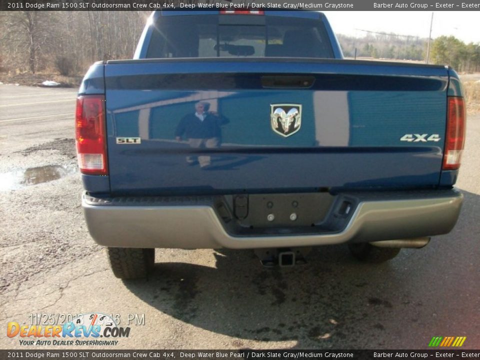 2011 Dodge Ram 1500 SLT Outdoorsman Crew Cab 4x4 Deep Water Blue Pearl / Dark Slate Gray/Medium Graystone Photo #6