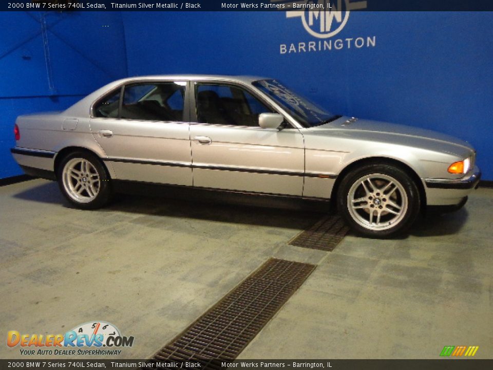 2000 BMW 7 Series 740iL Sedan Titanium Silver Metallic / Black Photo #15