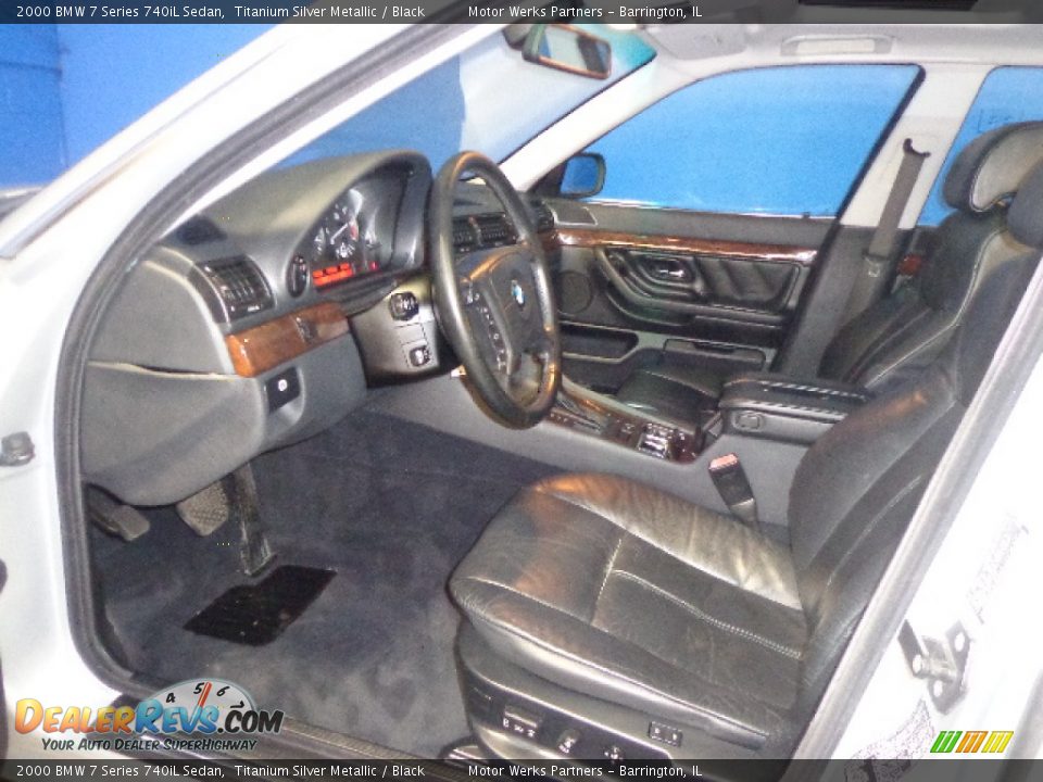 2000 BMW 7 Series 740iL Sedan Titanium Silver Metallic / Black Photo #23