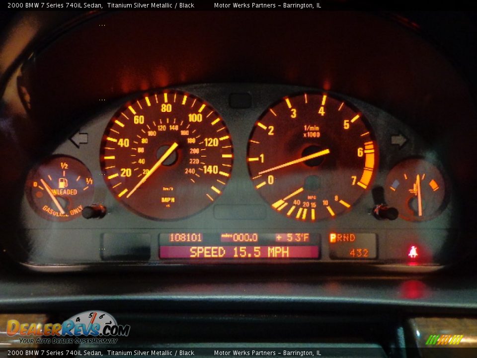 2000 BMW 7 Series 740iL Sedan Titanium Silver Metallic / Black Photo #25