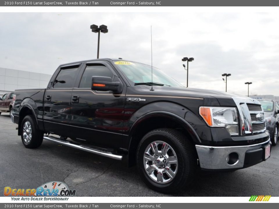 2010 Ford F150 Lariat SuperCrew Tuxedo Black / Tan Photo #1