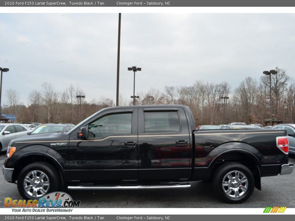 2010 Ford F150 Lariat SuperCrew Tuxedo Black / Tan Photo #6