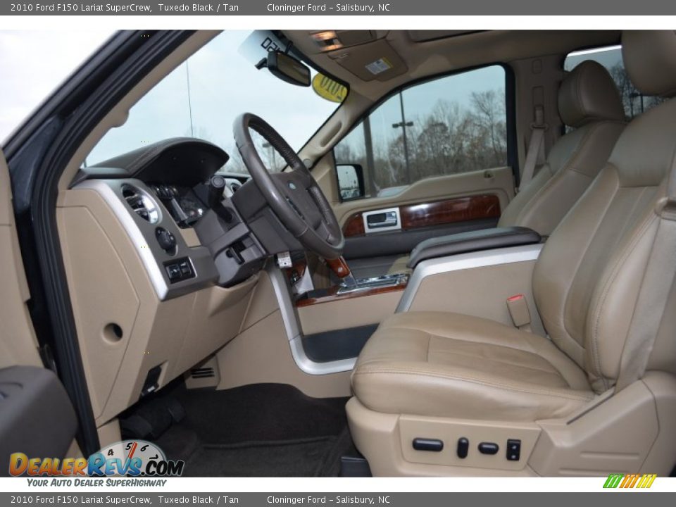 2010 Ford F150 Lariat SuperCrew Tuxedo Black / Tan Photo #9