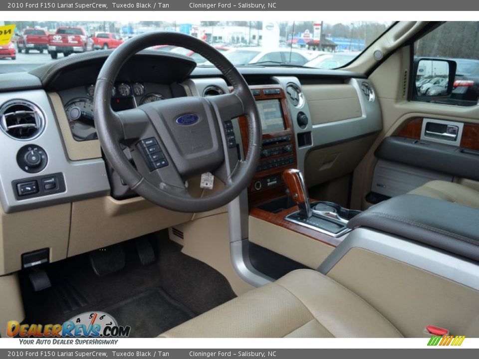 2010 Ford F150 Lariat SuperCrew Tuxedo Black / Tan Photo #10