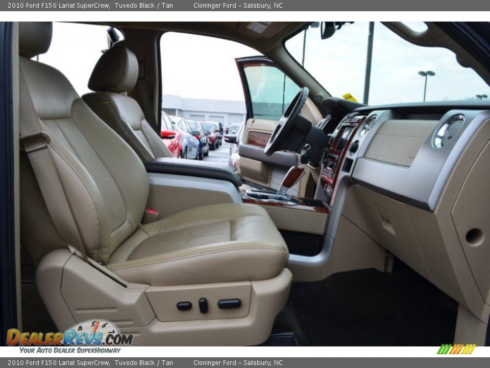 2010 Ford F150 Lariat SuperCrew Tuxedo Black / Tan Photo #15