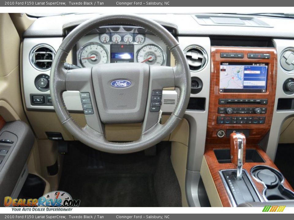 2010 Ford F150 Lariat SuperCrew Tuxedo Black / Tan Photo #24