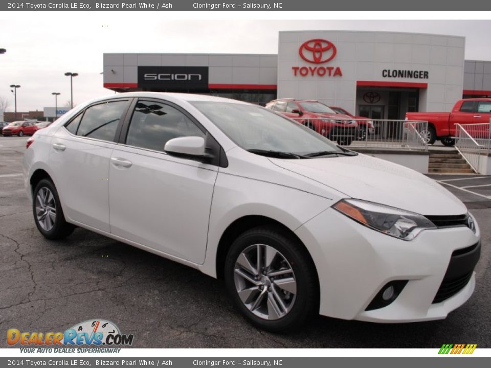 2014 Toyota Corolla LE Eco Blizzard Pearl White / Ash Photo #1