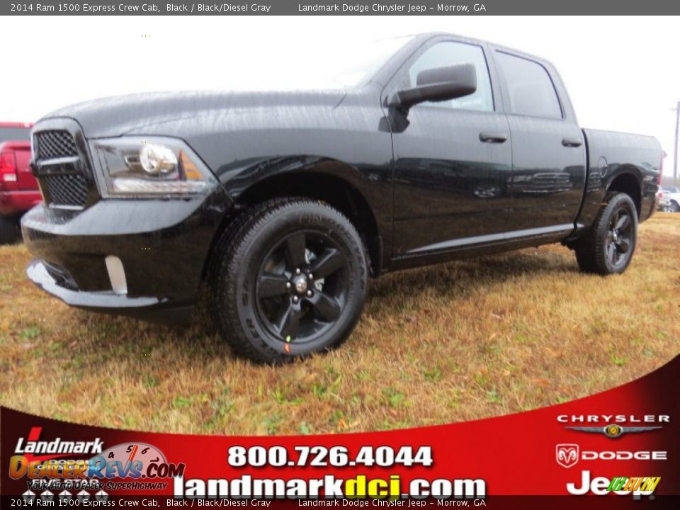 2014 Ram 1500 Express Crew Cab Black / Black/Diesel Gray Photo #1