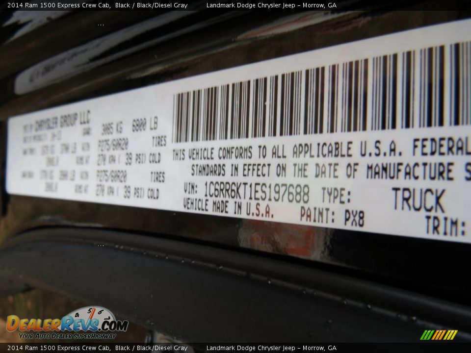2014 Ram 1500 Express Crew Cab Black / Black/Diesel Gray Photo #10