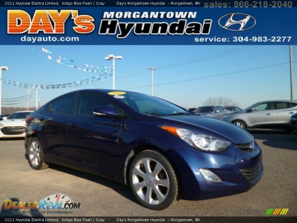 2011 Hyundai Elantra Limited Indigo Blue Pearl / Gray Photo #1
