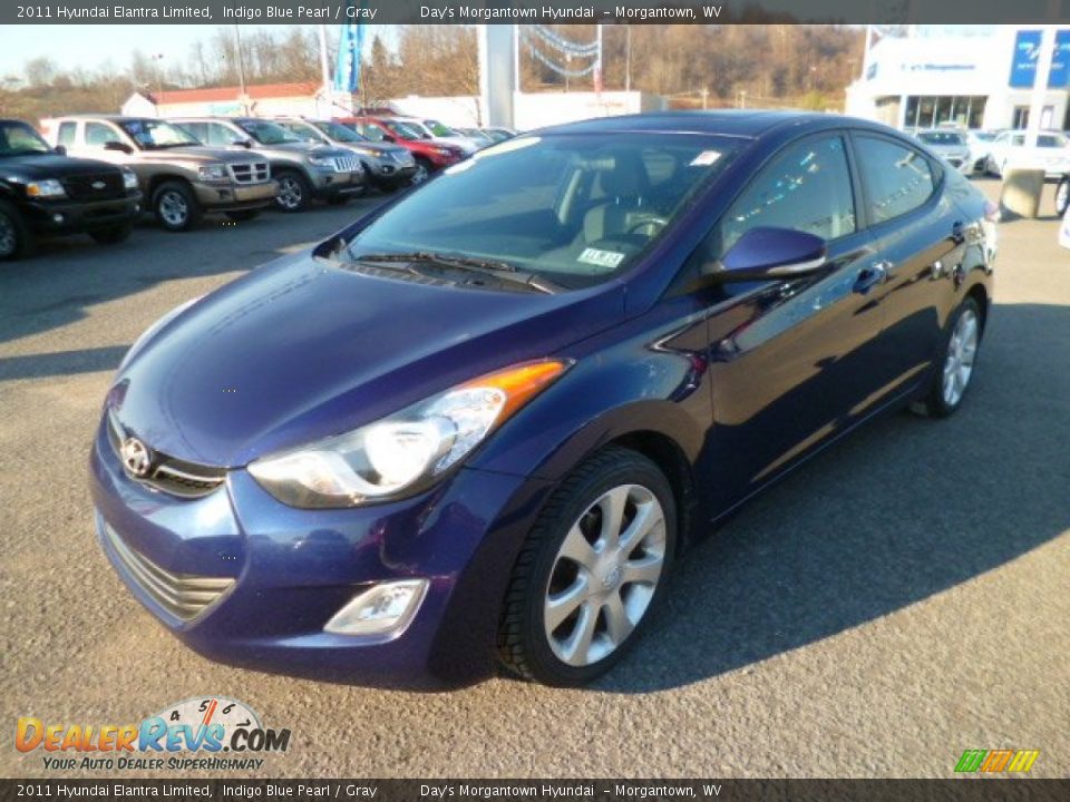 2011 Hyundai Elantra Limited Indigo Blue Pearl / Gray Photo #3