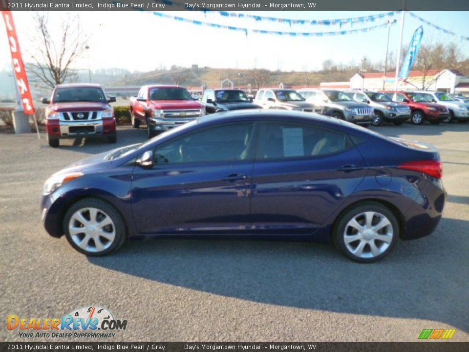 2011 Hyundai Elantra Limited Indigo Blue Pearl / Gray Photo #4