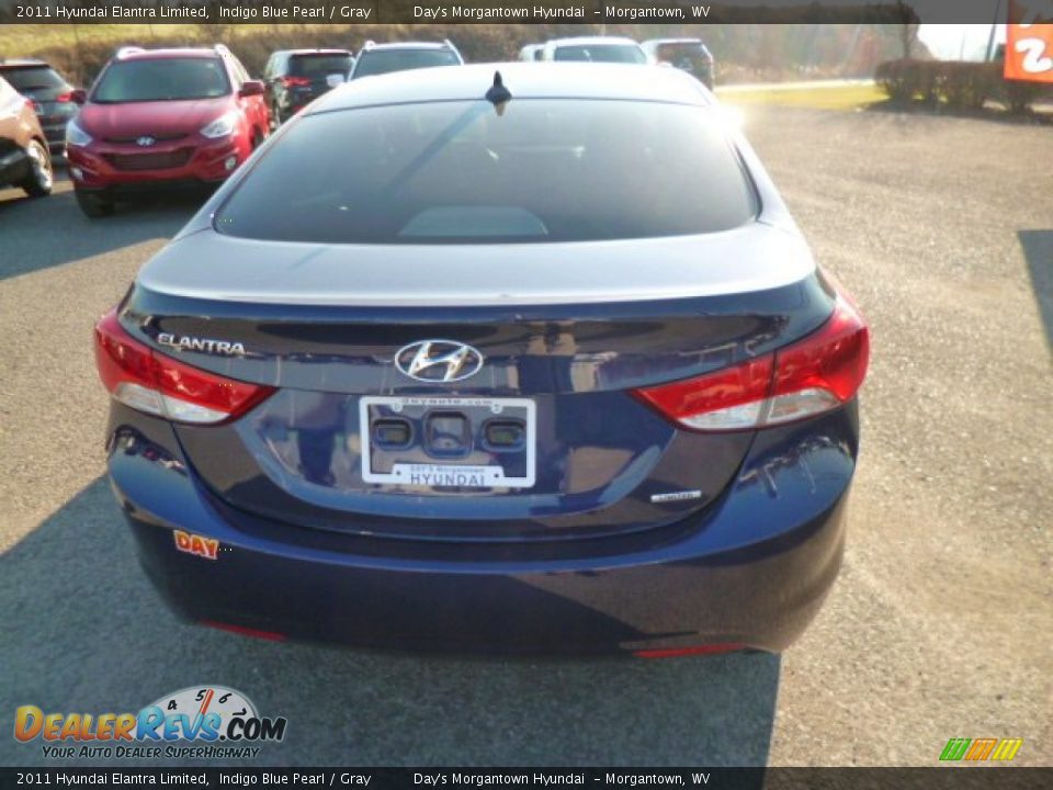 2011 Hyundai Elantra Limited Indigo Blue Pearl / Gray Photo #6