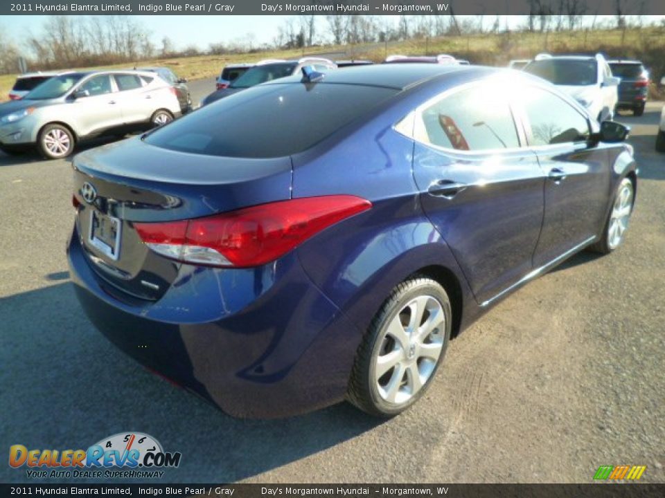 2011 Hyundai Elantra Limited Indigo Blue Pearl / Gray Photo #7