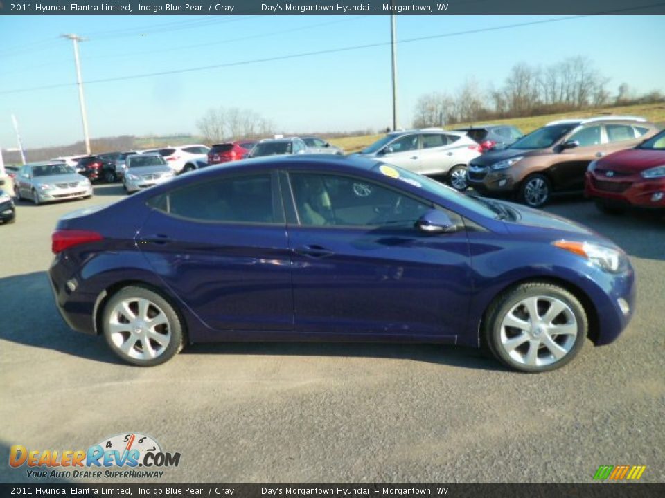 2011 Hyundai Elantra Limited Indigo Blue Pearl / Gray Photo #8
