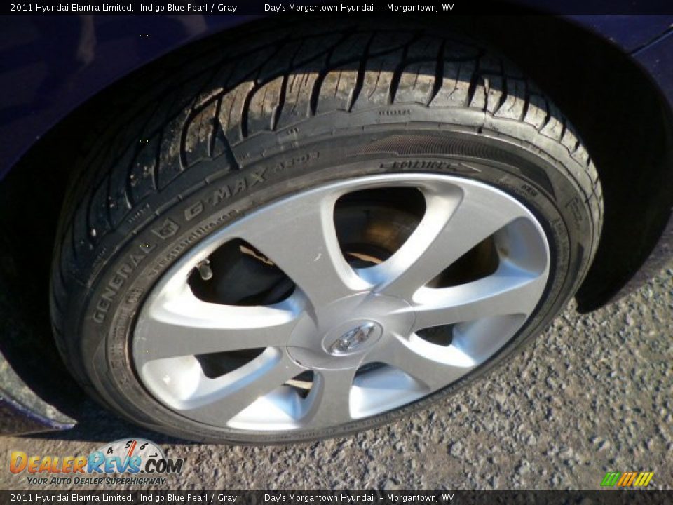 2011 Hyundai Elantra Limited Indigo Blue Pearl / Gray Photo #9