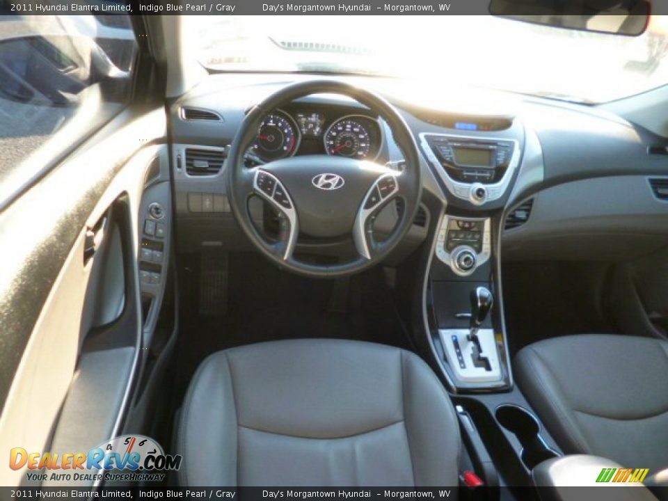 2011 Hyundai Elantra Limited Indigo Blue Pearl / Gray Photo #15