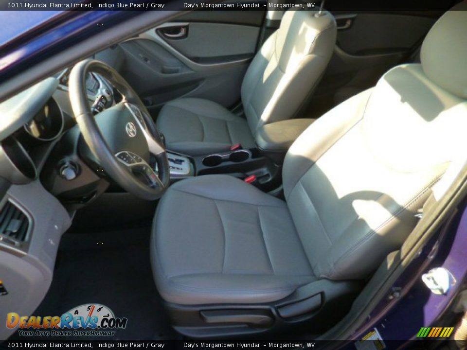 2011 Hyundai Elantra Limited Indigo Blue Pearl / Gray Photo #16