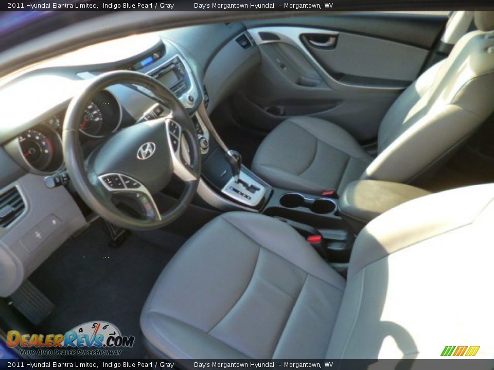 2011 Hyundai Elantra Limited Indigo Blue Pearl / Gray Photo #17