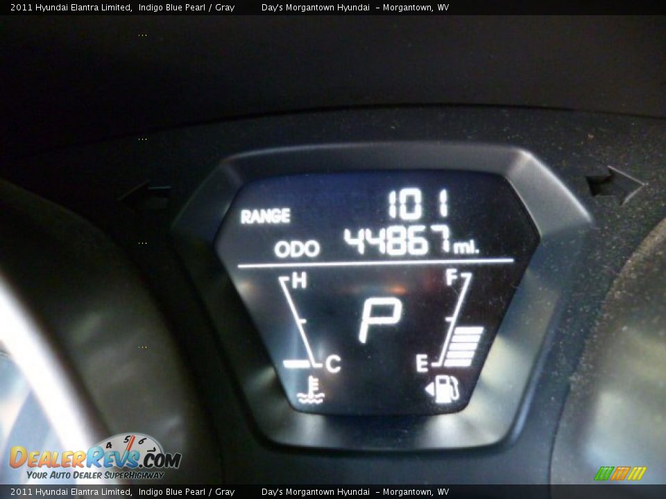 2011 Hyundai Elantra Limited Indigo Blue Pearl / Gray Photo #20