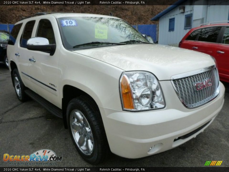 2010 GMC Yukon SLT 4x4 White Diamond Tricoat / Light Tan Photo #3