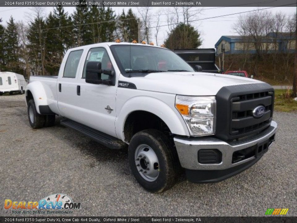 2014 Ford F350 Super Duty XL Crew Cab 4x4 Dually Oxford White / Steel Photo #2