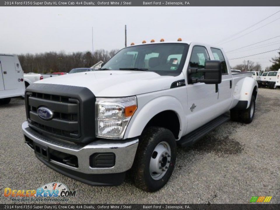 2014 Ford F350 Super Duty XL Crew Cab 4x4 Dually Oxford White / Steel Photo #4