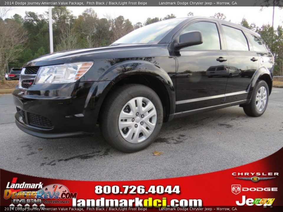 2014 Dodge Journey Amercian Value Package Pitch Black / Black/Light Frost Beige Photo #1