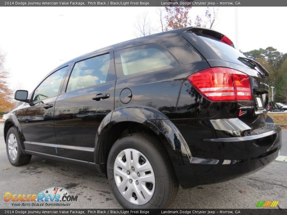 2014 Dodge Journey Amercian Value Package Pitch Black / Black/Light Frost Beige Photo #2
