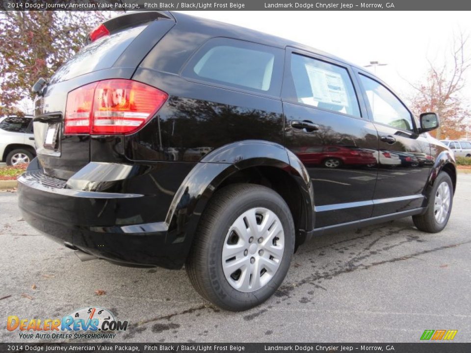2014 Dodge Journey Amercian Value Package Pitch Black / Black/Light Frost Beige Photo #3
