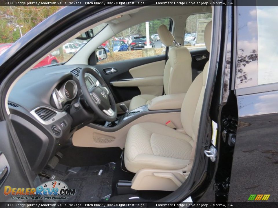 2014 Dodge Journey Amercian Value Package Pitch Black / Black/Light Frost Beige Photo #6