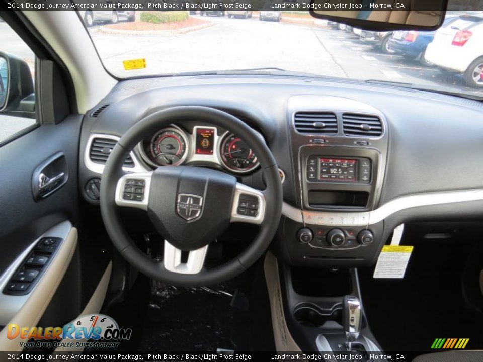 2014 Dodge Journey Amercian Value Package Pitch Black / Black/Light Frost Beige Photo #8
