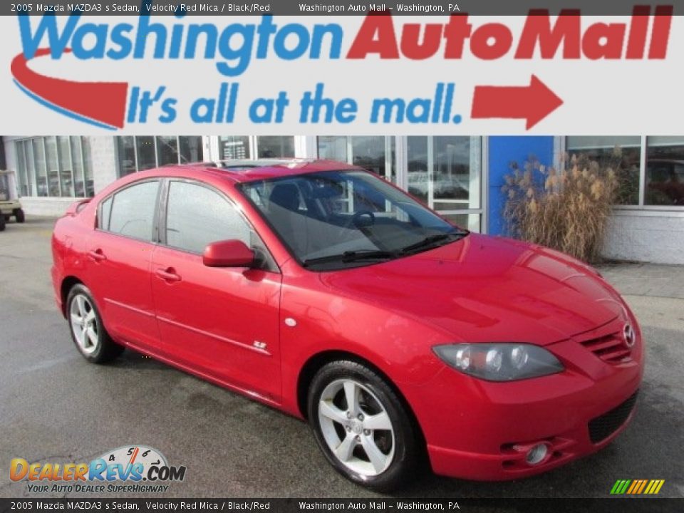 2005 Mazda MAZDA3 s Sedan Velocity Red Mica / Black/Red Photo #1