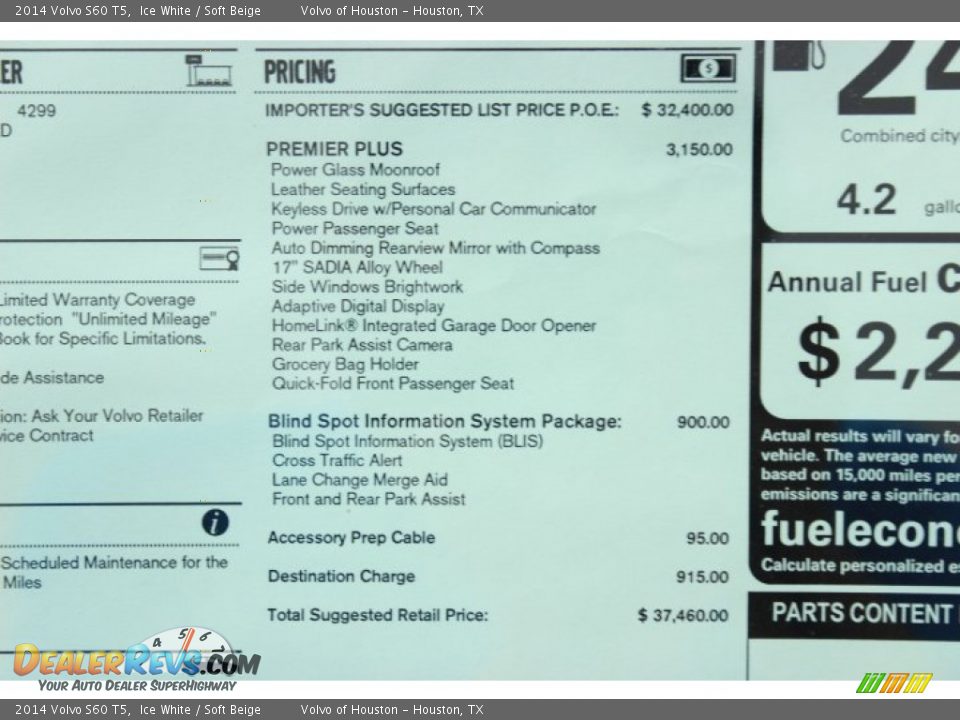 2014 Volvo S60 T5 Ice White / Soft Beige Photo #33