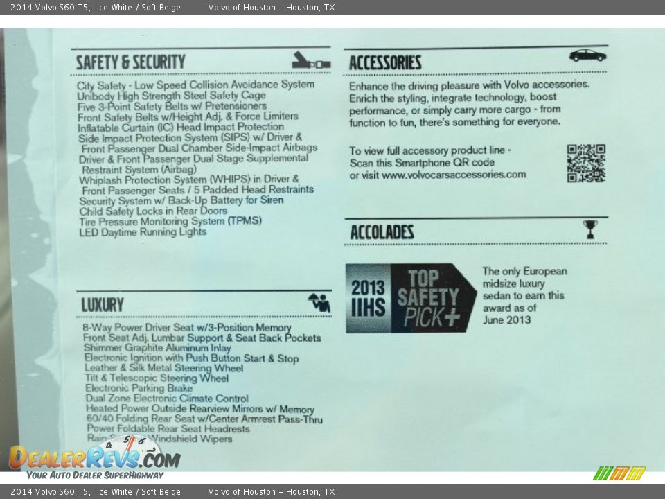 2014 Volvo S60 T5 Ice White / Soft Beige Photo #35
