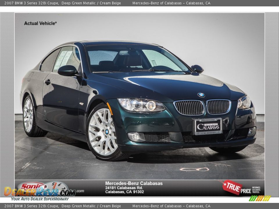 2007 BMW 3 Series 328i Coupe Deep Green Metallic / Cream Beige Photo #1