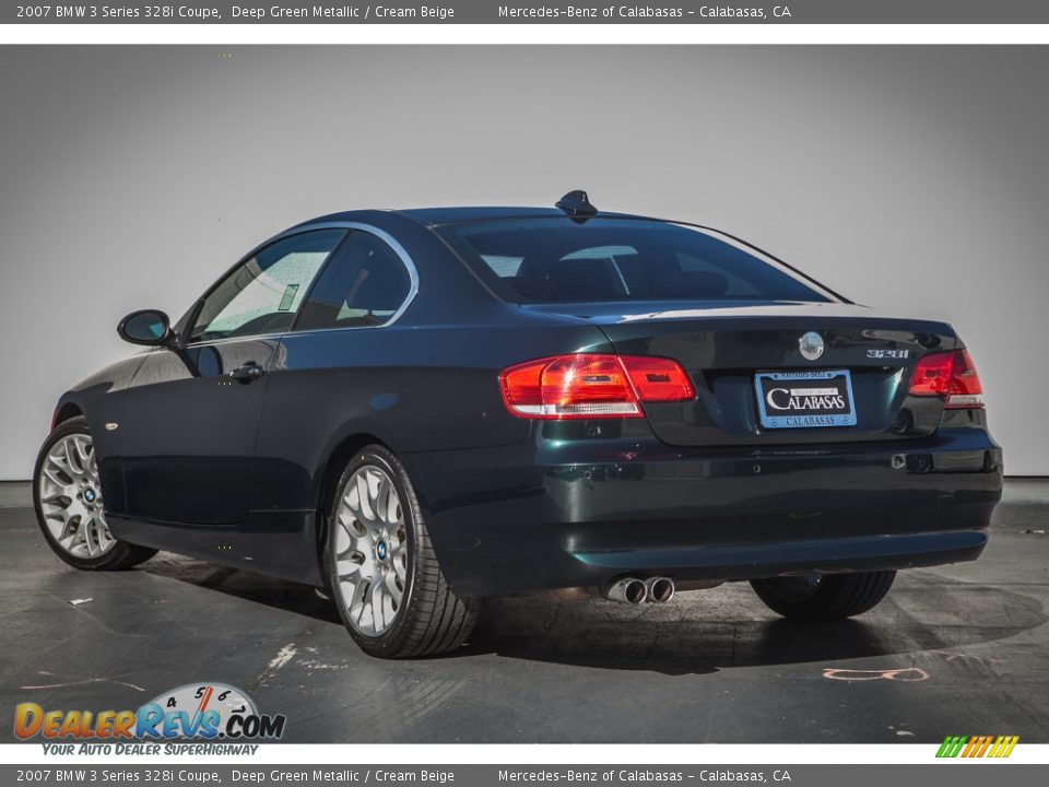 2007 BMW 3 Series 328i Coupe Deep Green Metallic / Cream Beige Photo #10