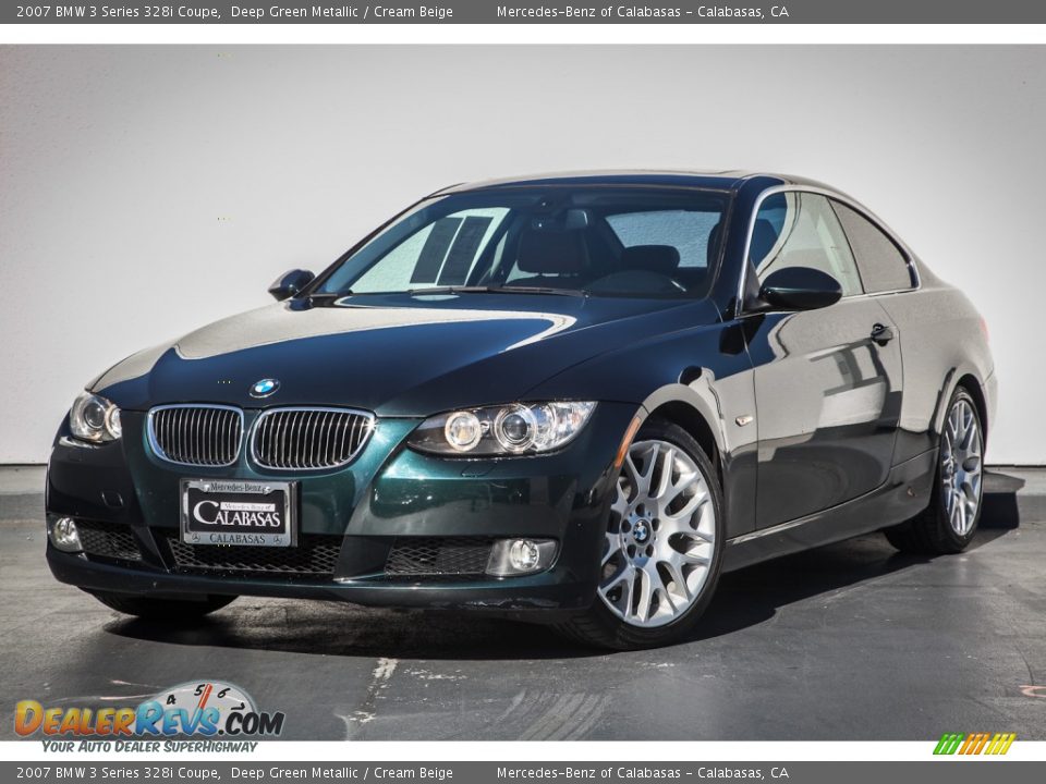 2007 BMW 3 Series 328i Coupe Deep Green Metallic / Cream Beige Photo #13