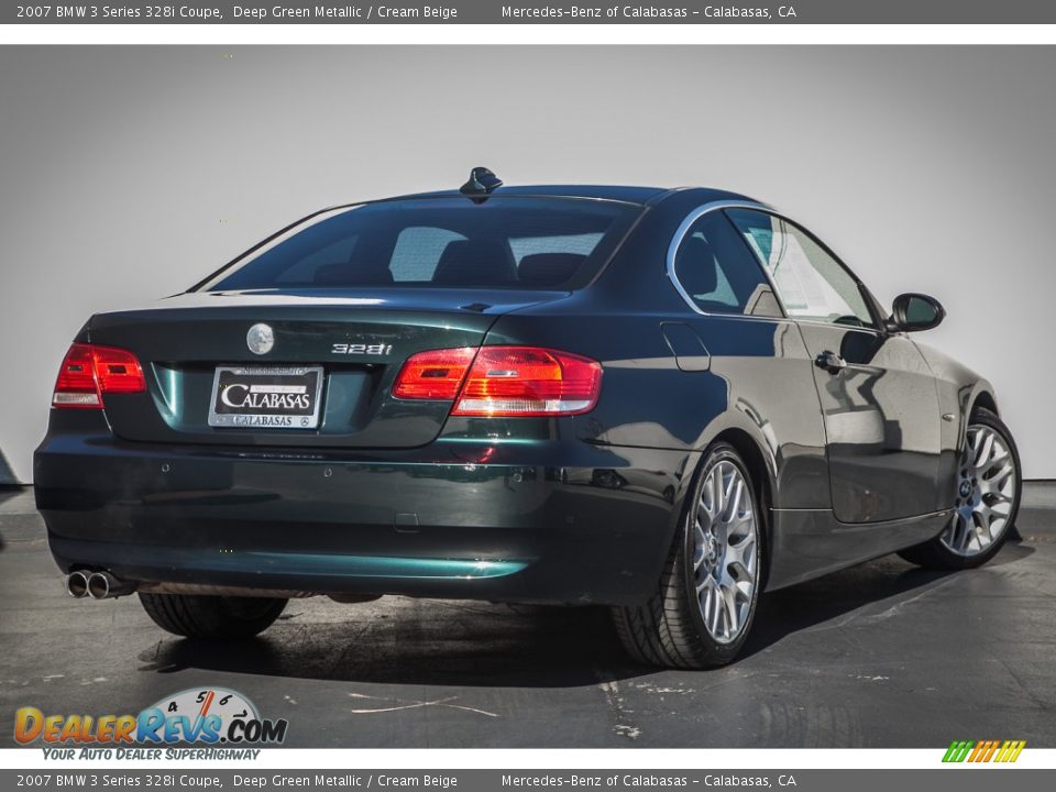 2007 BMW 3 Series 328i Coupe Deep Green Metallic / Cream Beige Photo #14