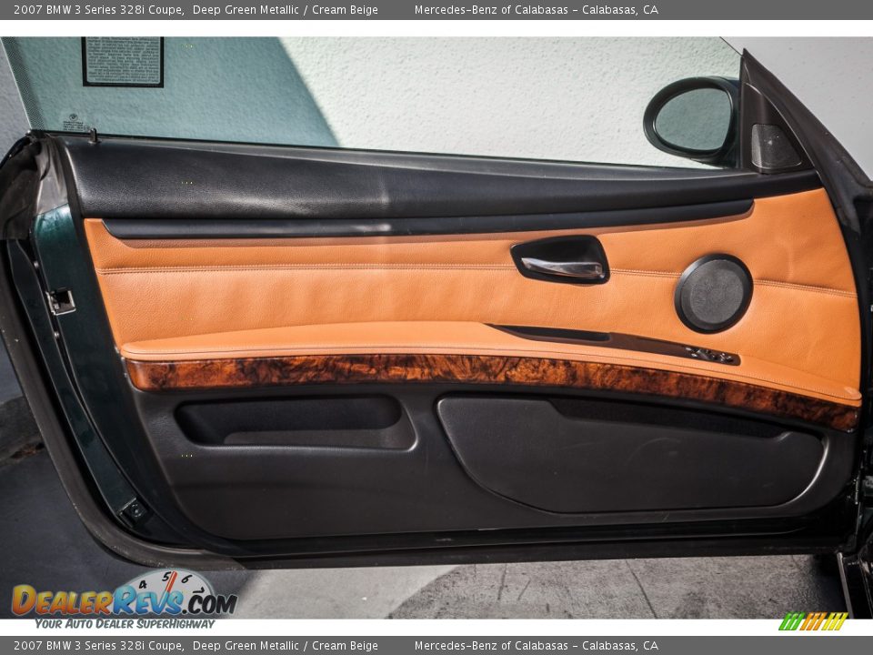 2007 BMW 3 Series 328i Coupe Deep Green Metallic / Cream Beige Photo #19