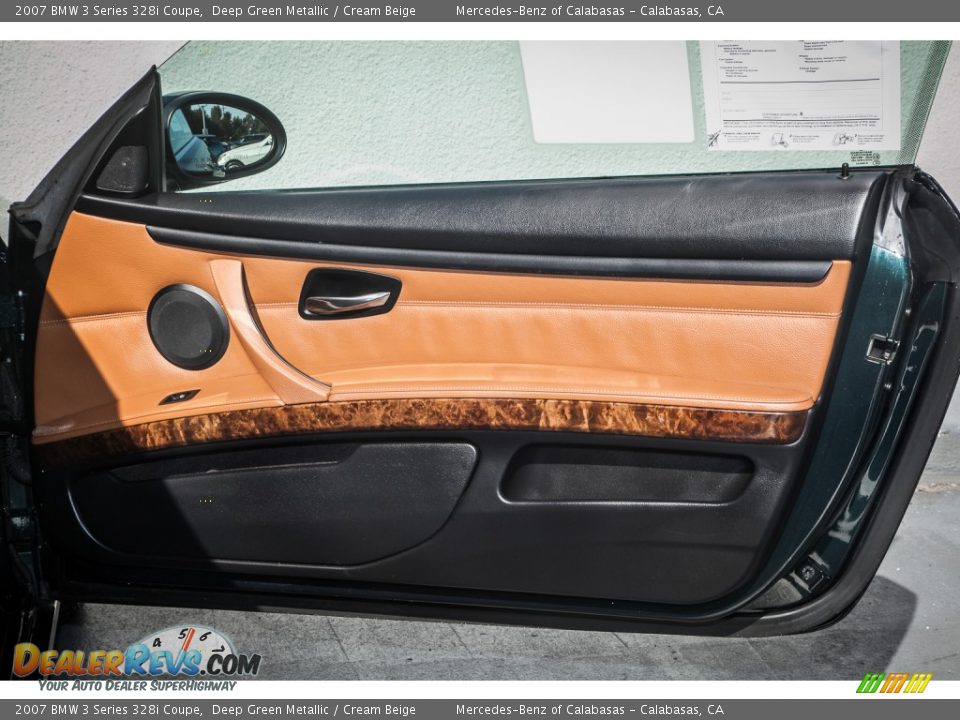 2007 BMW 3 Series 328i Coupe Deep Green Metallic / Cream Beige Photo #23