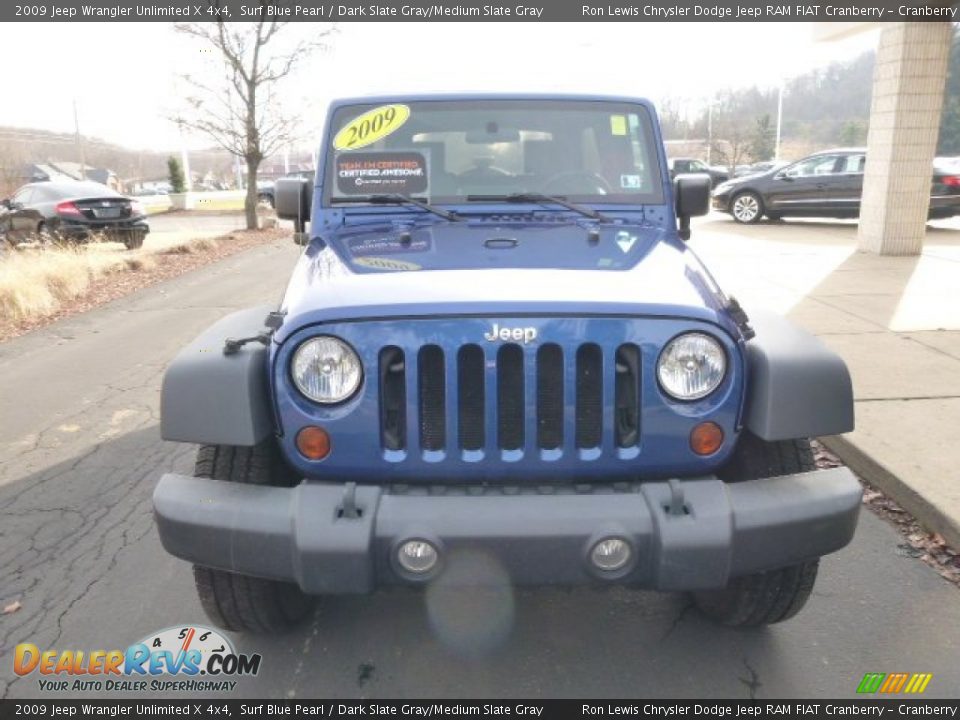 2009 Jeep Wrangler Unlimited X 4x4 Surf Blue Pearl / Dark Slate Gray/Medium Slate Gray Photo #3