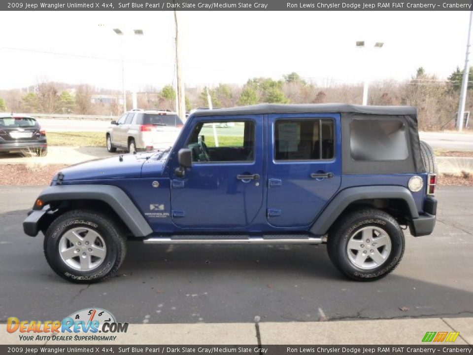 2009 Jeep Wrangler Unlimited X 4x4 Surf Blue Pearl / Dark Slate Gray/Medium Slate Gray Photo #5