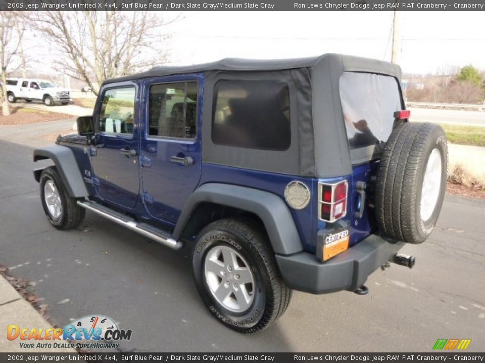 2009 Jeep Wrangler Unlimited X 4x4 Surf Blue Pearl / Dark Slate Gray/Medium Slate Gray Photo #6