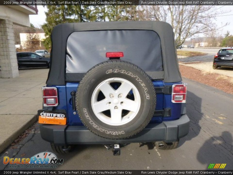 2009 Jeep Wrangler Unlimited X 4x4 Surf Blue Pearl / Dark Slate Gray/Medium Slate Gray Photo #7