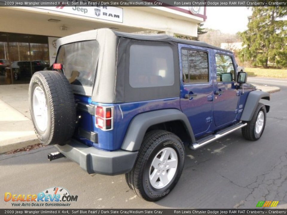 2009 Jeep Wrangler Unlimited X 4x4 Surf Blue Pearl / Dark Slate Gray/Medium Slate Gray Photo #8