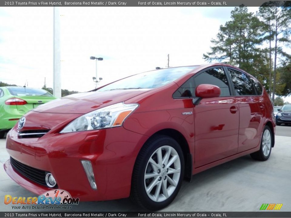 2013 Toyota Prius v Five Hybrid Barcelona Red Metallic / Dark Gray Photo #1