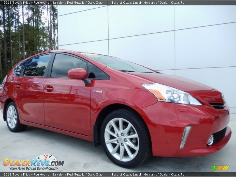 2013 Toyota Prius v Five Hybrid Barcelona Red Metallic / Dark Gray Photo #6
