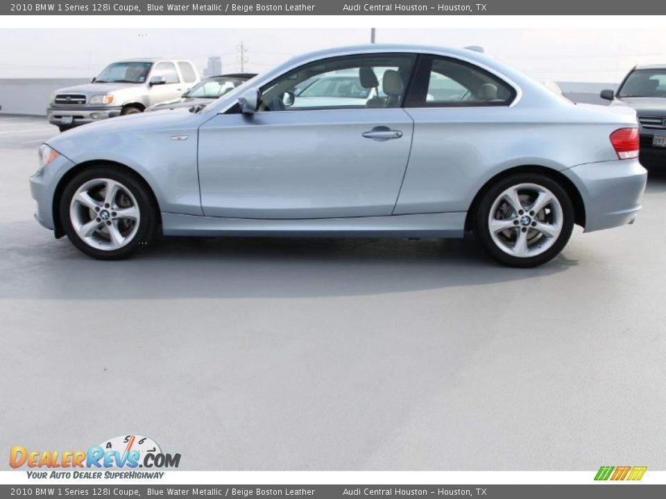 2010 BMW 1 Series 128i Coupe Blue Water Metallic / Beige Boston Leather Photo #5