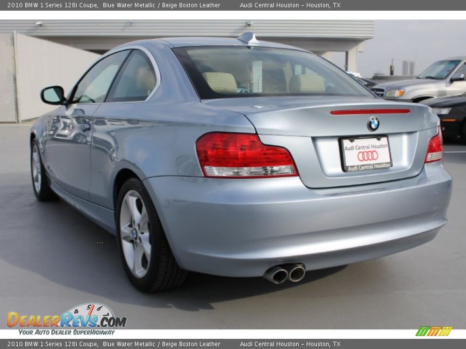 2010 BMW 1 Series 128i Coupe Blue Water Metallic / Beige Boston Leather Photo #7